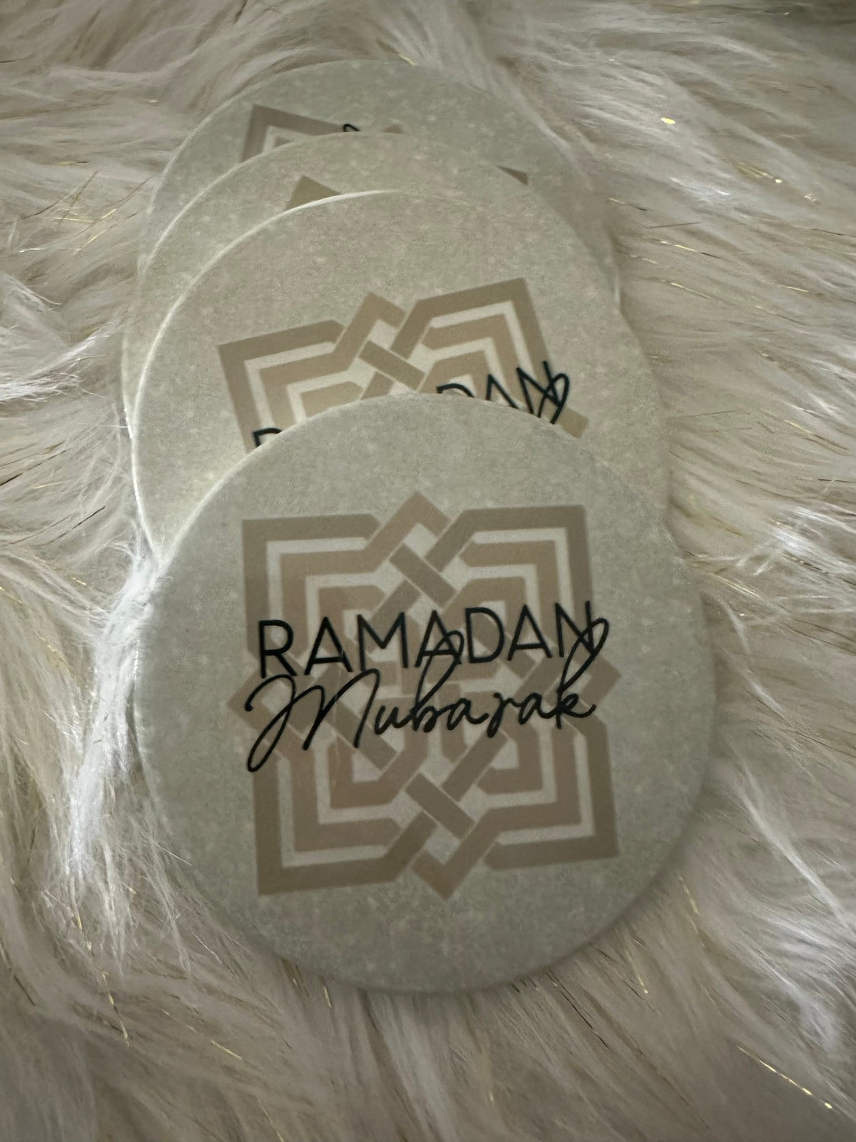 Ramadan Mubarak Islamic Stone Style Coaster - madihacreates