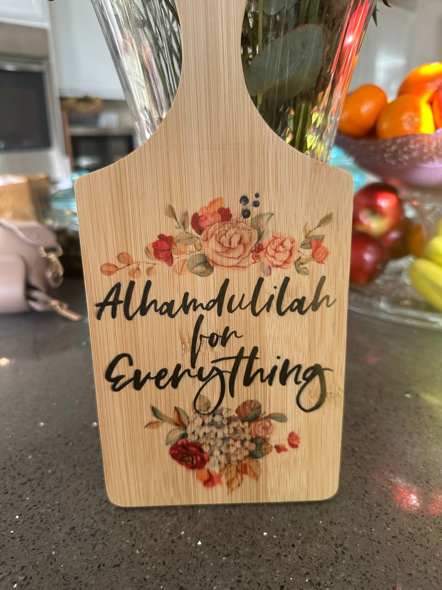 Alhamdulillah for everything decor wood board with handle - madihacreates