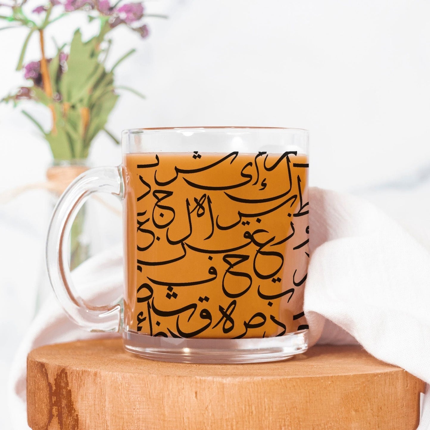 Arabic Alphabet Mug Glass - madihacreates