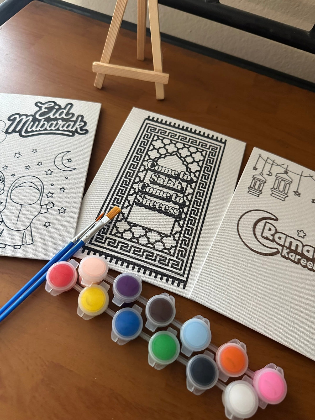 Islamic Paint Your Own Canvas Kit | Ramadan & Eid Activity for Kids | DIY Muslim Art Set - madihacreates