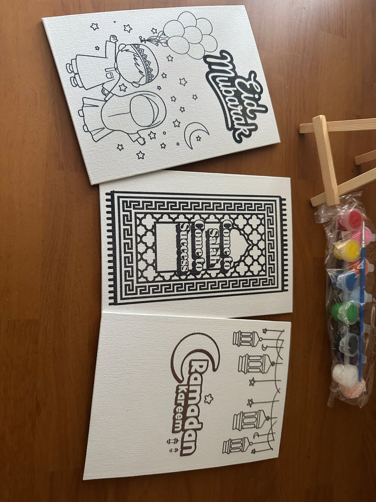 Islamic Paint Your Own Canvas Kit | Ramadan & Eid Activity for Kids | DIY Muslim Art Set - madihacreates