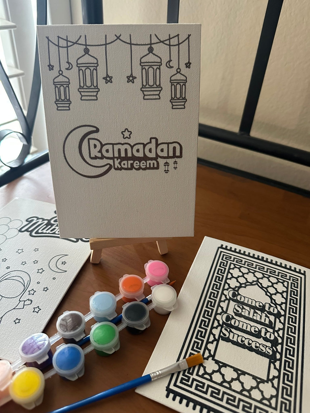 Islamic Paint Your Own Canvas Kit | Ramadan & Eid Activity for Kids | DIY Muslim Art Set - madihacreates