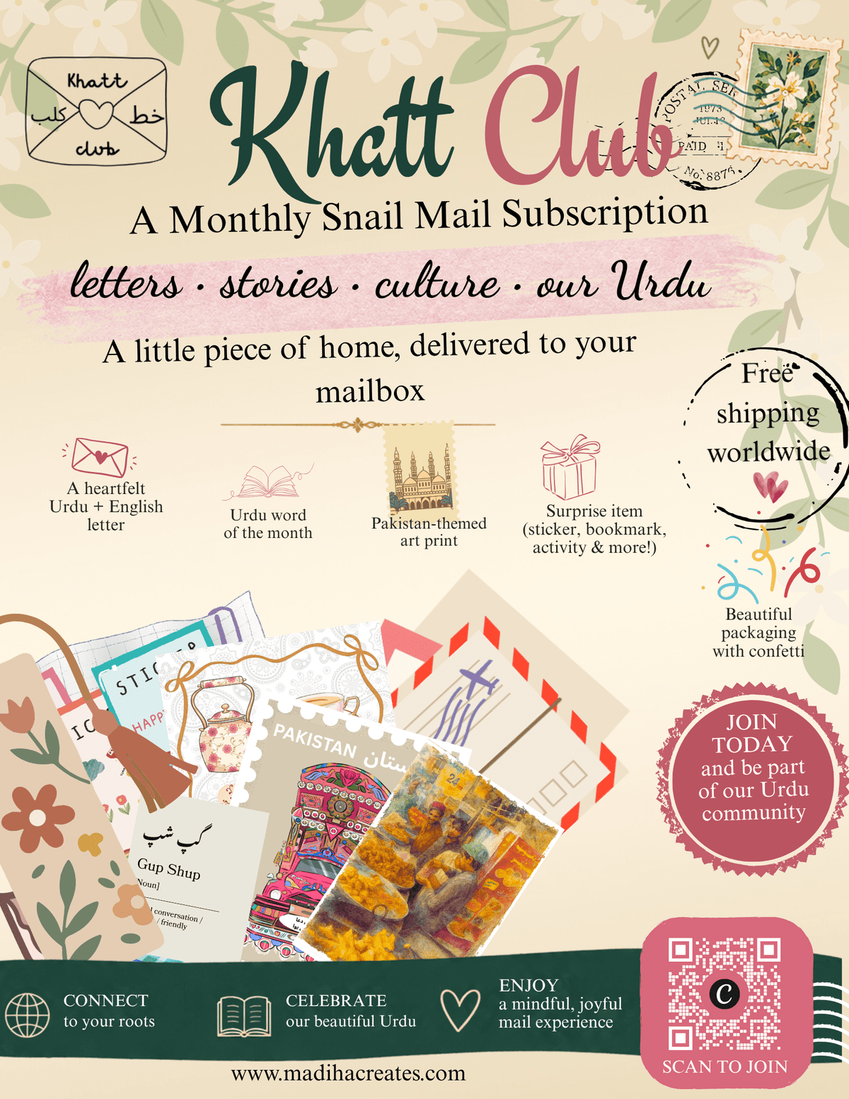 Khatt Club – Monthly Pakistani Snail Mail Subscription with Urdu print & Stationery - madihacreates