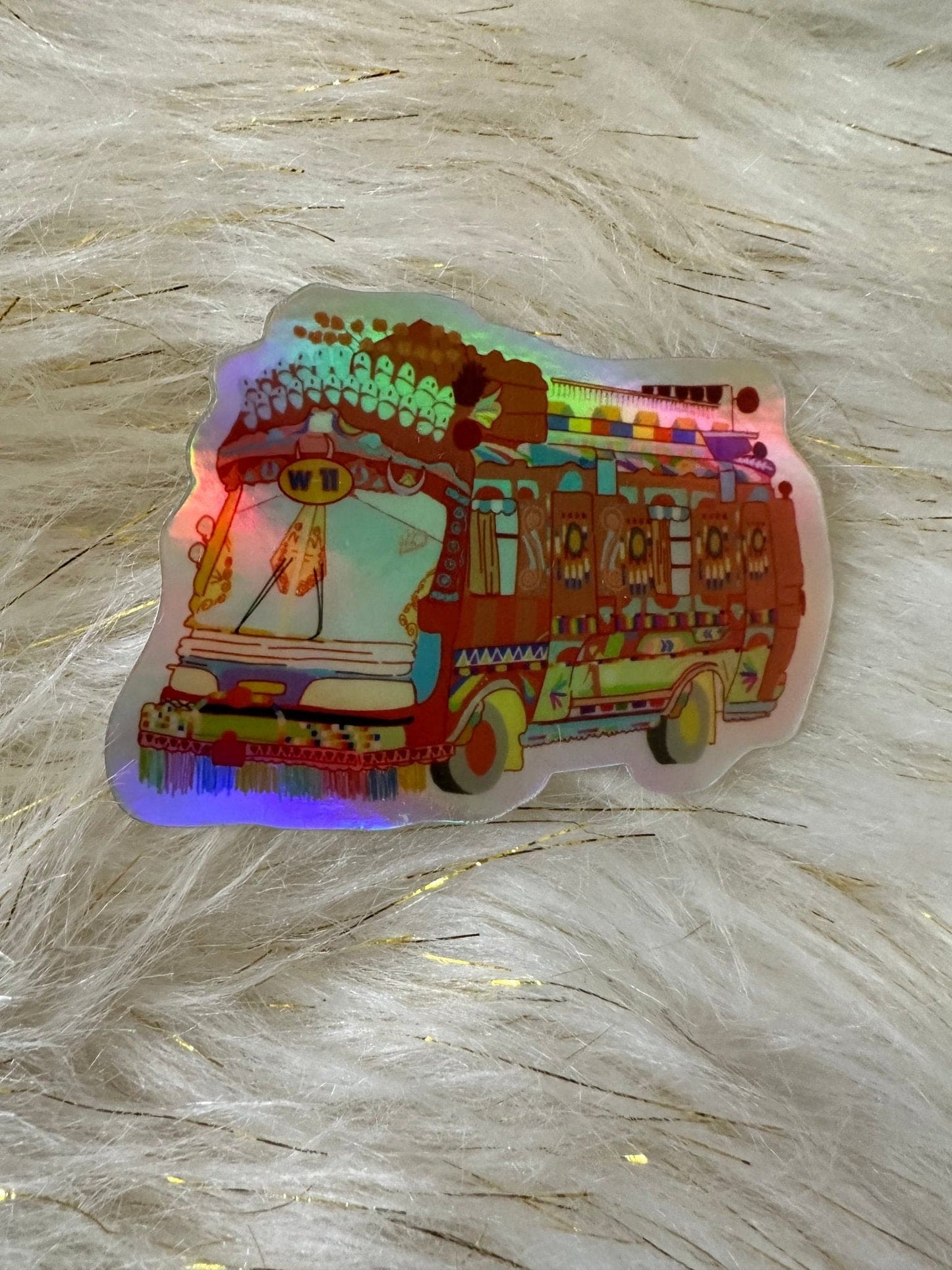 Pakistani colorful truck sticker, Pakistan TruckArt, Karachi bus, holographic sticker, - madihacreates