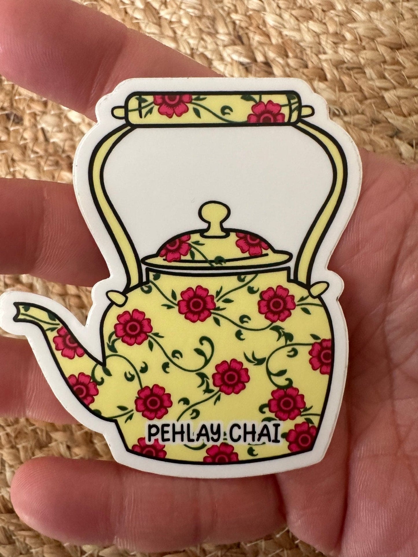 Pehlay chai kettle sticker, Pakistan truckart style - madihacreates