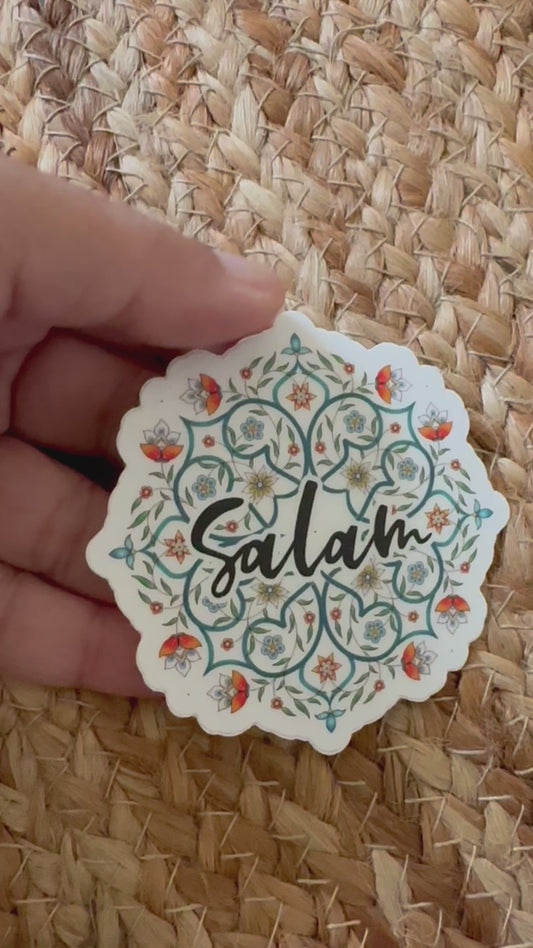 Salam arabesque sticker, Islamic reminder stickers