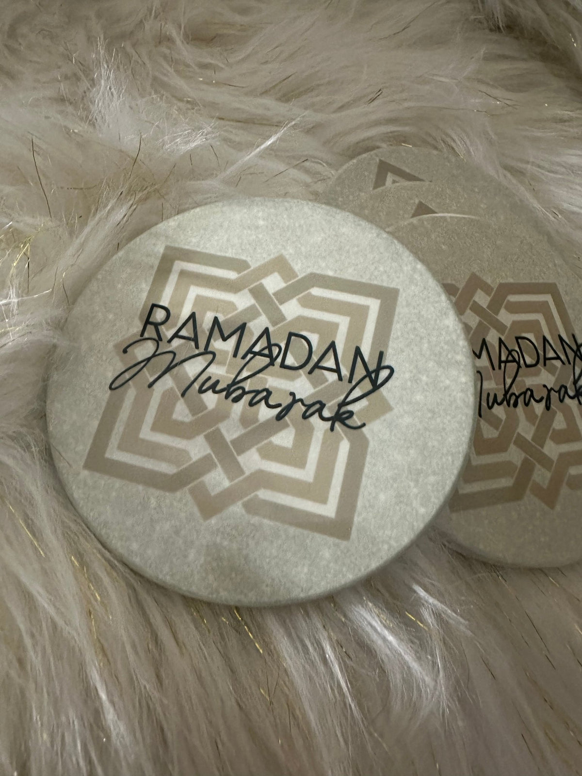 Ramadan Mubarak Islamic Stone Style Coaster - madihacreates
