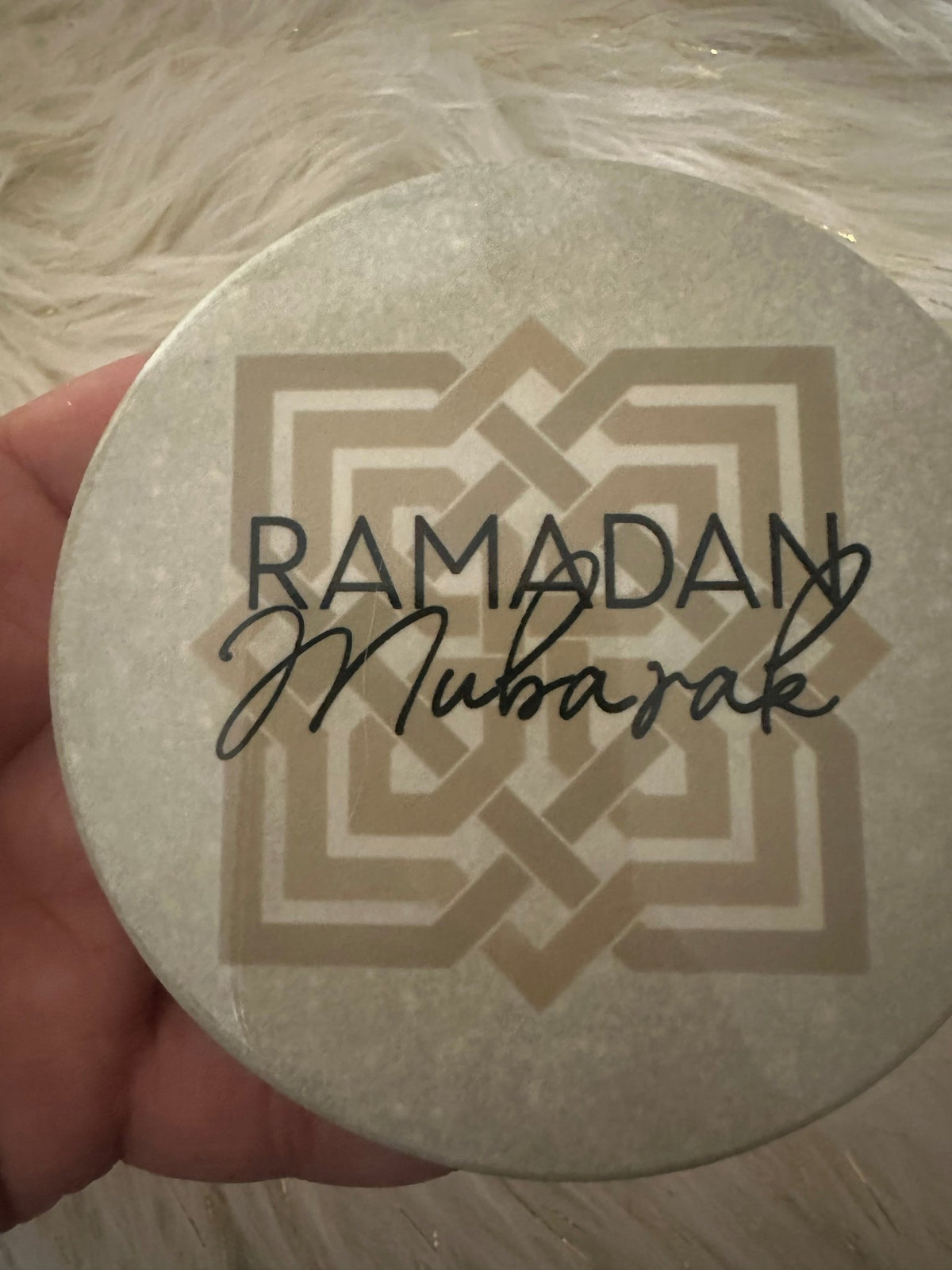 Ramadan Mubarak Islamic Stone Style Coaster - madihacreates