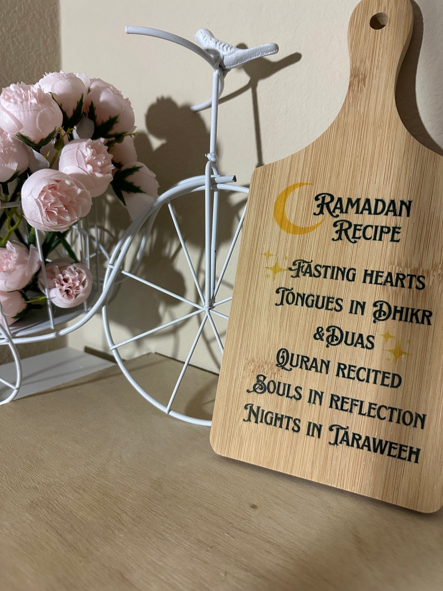 Ramadan Recipe wood board - madihacreates