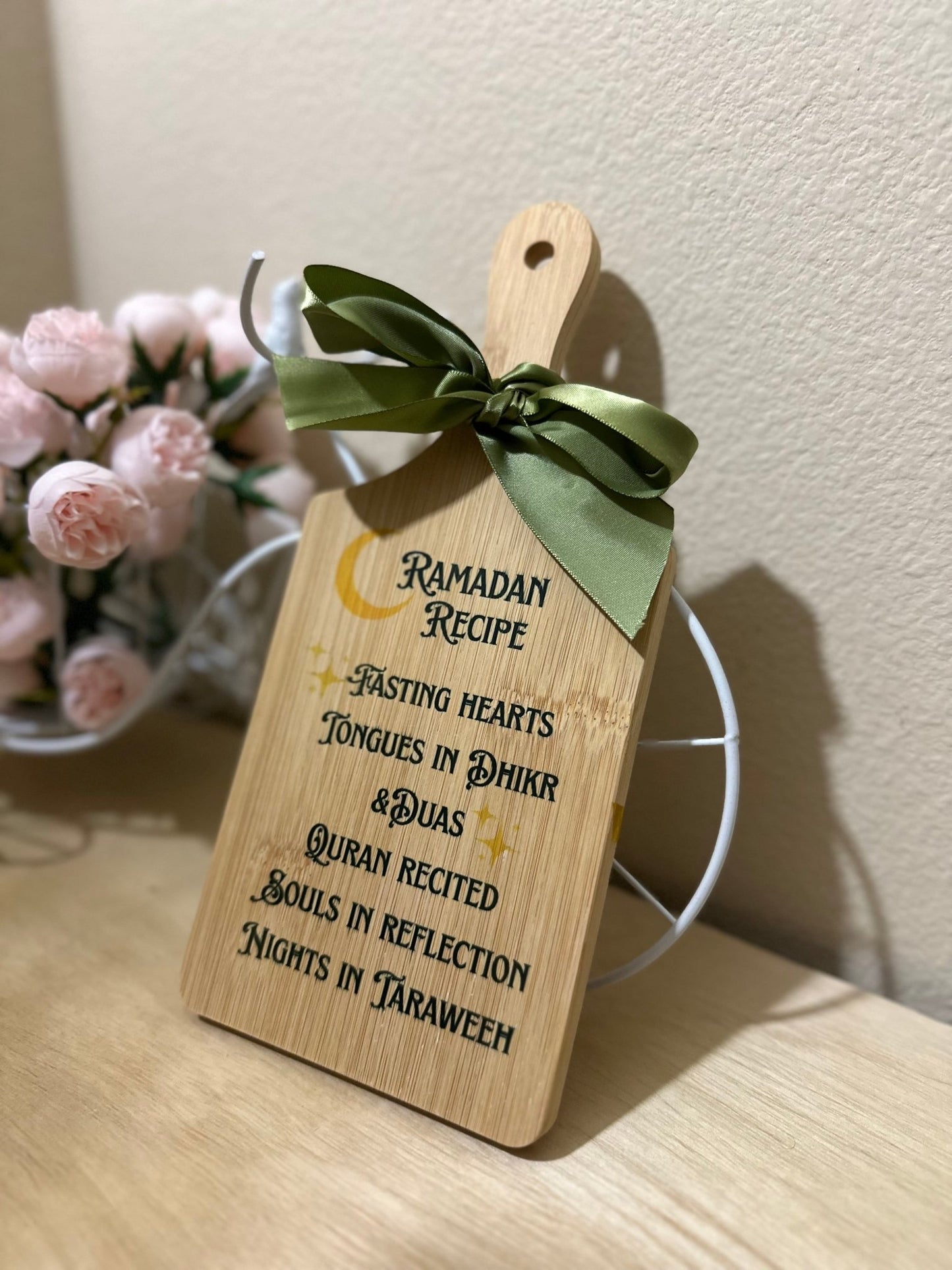 Ramadan Recipe wood board - madihacreates