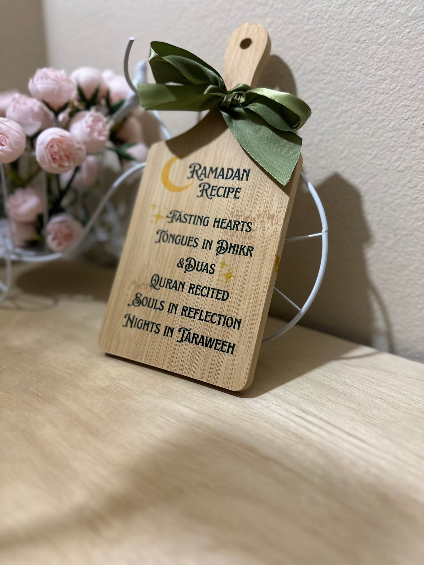 Ramadan Recipe wood board - madihacreates