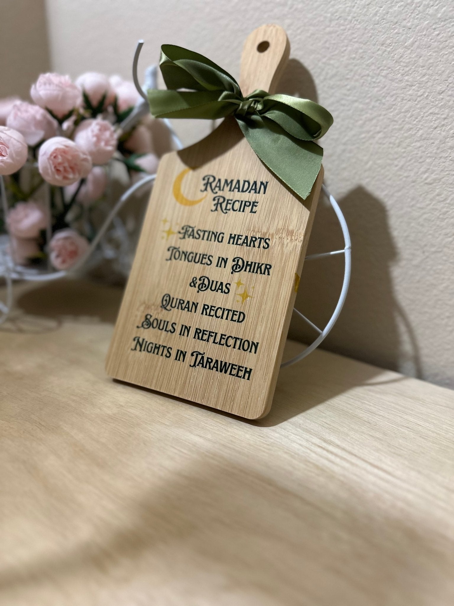 Ramadan Recipe wood board - madihacreates