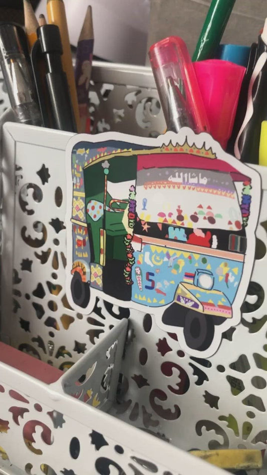 Karachi Vibes Rickshaw Magnet, Pakistani truckart