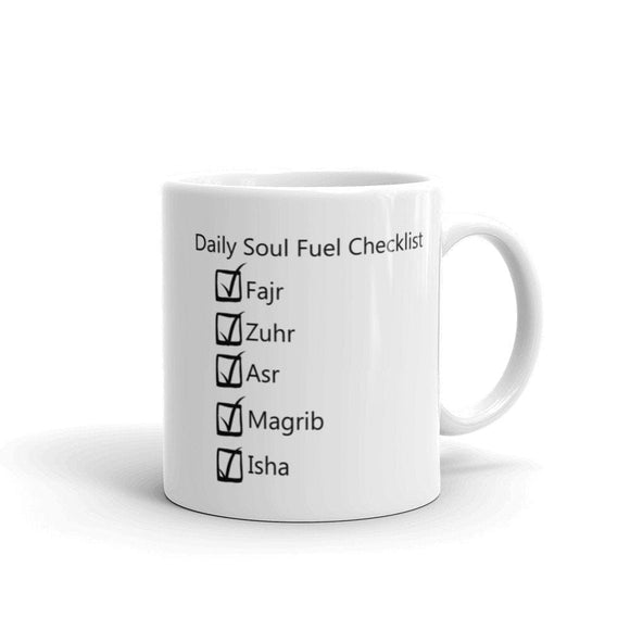 Daily Soul Fuel Checklist  Mug, Daily Salah checklist mug,Salah Mug - madihacreates