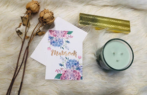 Hydrangea floral Mabrook Card, Arabic Congrats Card,Islamic Mabrook Card - madihacreates