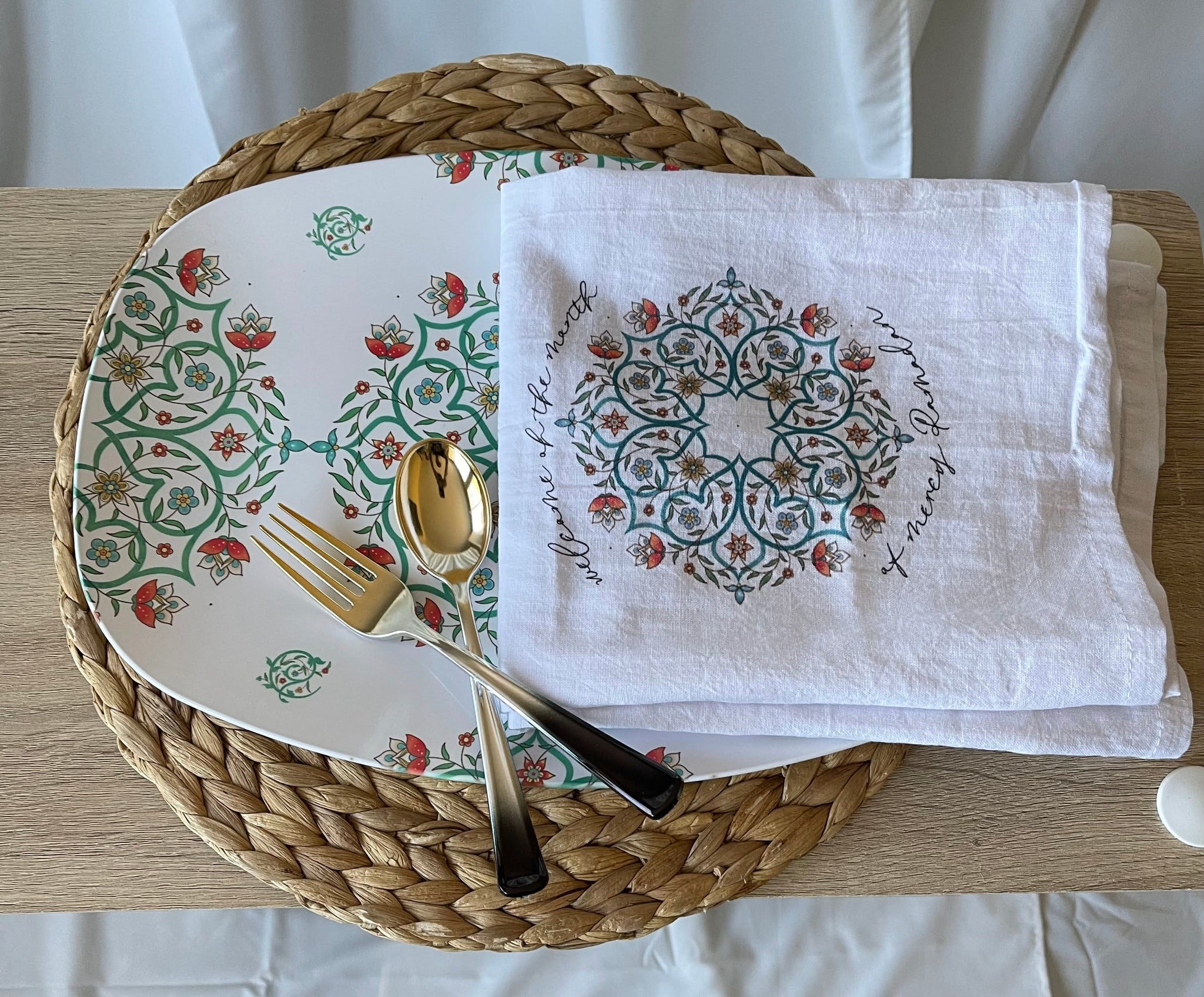 Arabesque Ramadan Tea towel-clearance - madihacreates