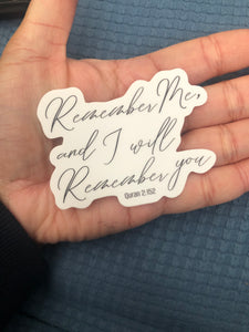 Remember Me and I will remember you quranic ayah sticker , Islamic reminder stickers, vinyl sticker, weatherproof sticker