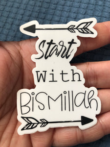 Start with Bismillah sticker, Islamic reminder stickers