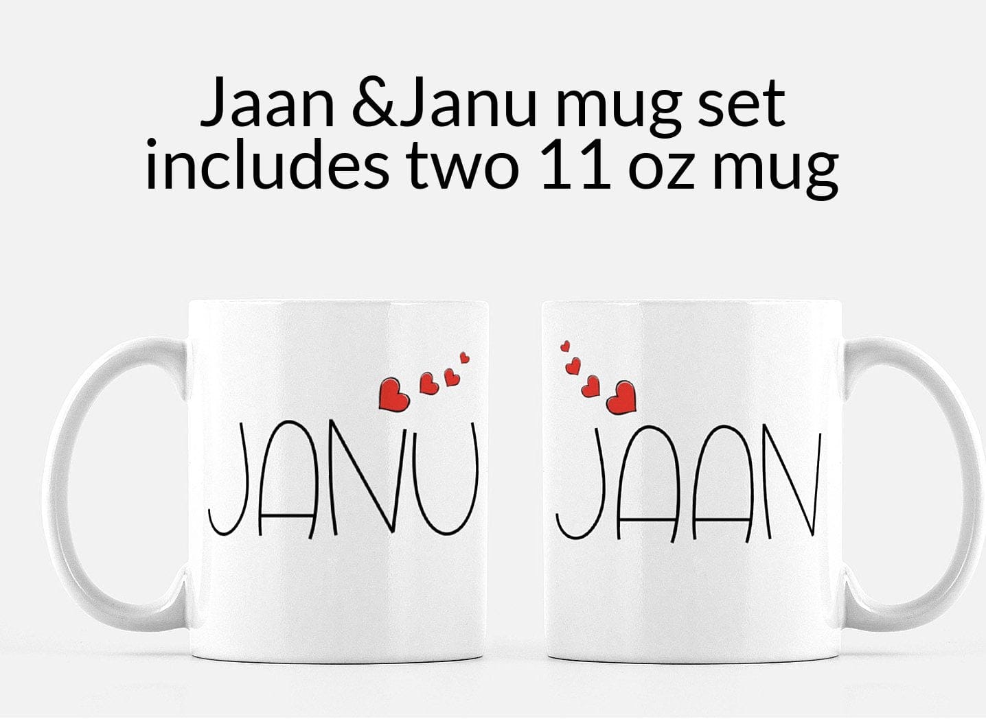 Jaan and Janu mugs, two different style, romantic couples gift,anniversary gifts, Valentine’s Day gift, - madihacreates