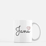 Jaan and Janu mugs, two different style, romantic couples gift,anniversary gifts, Valentine’s Day gift, - madihacreates