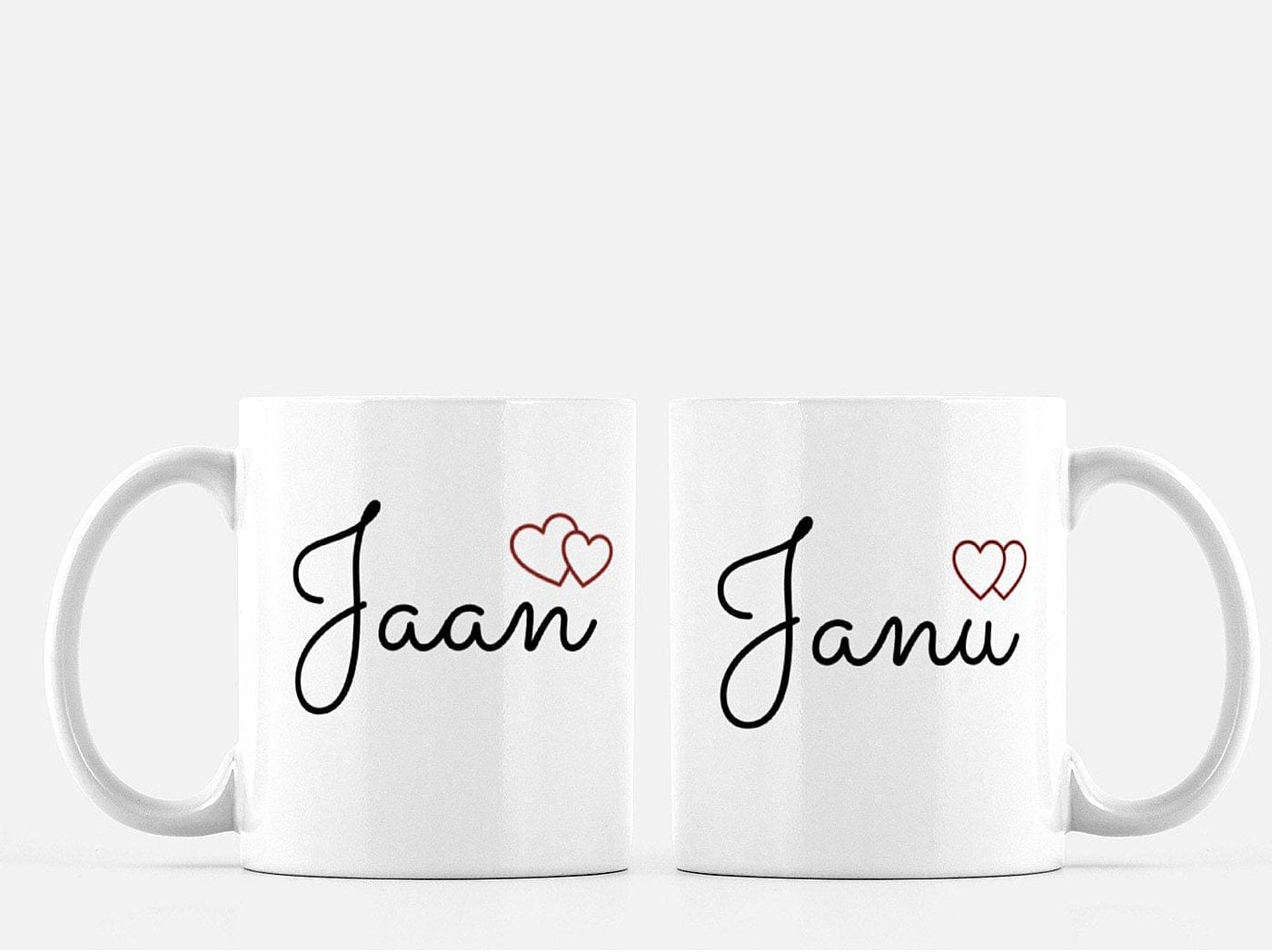 Jaan and Janu mugs, two different style, romantic couples gift,anniversary gifts, Valentine’s Day gift, - madihacreates