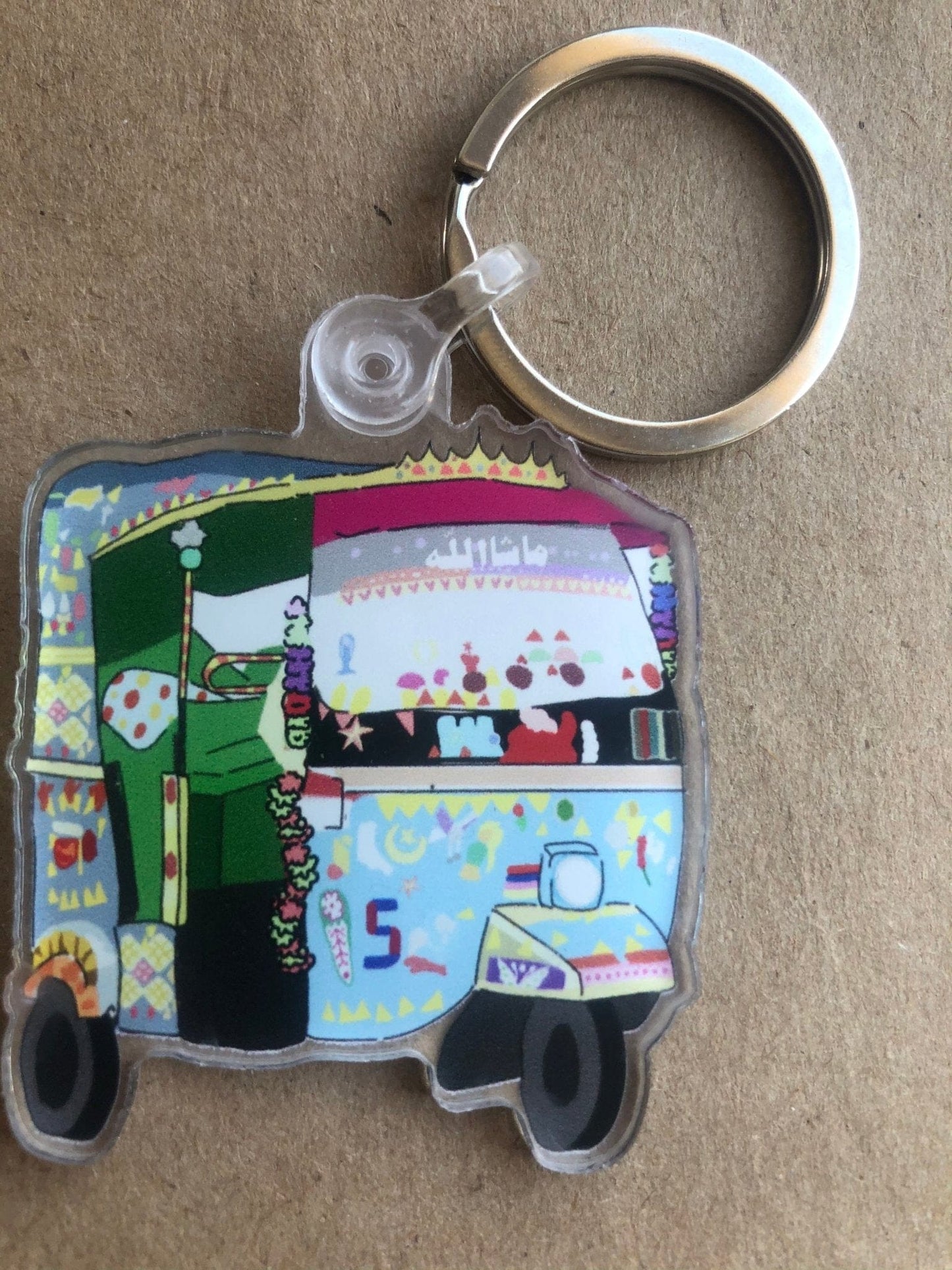 Karachi Rickshaw keychain ,Pakistani truckart - madihacreates