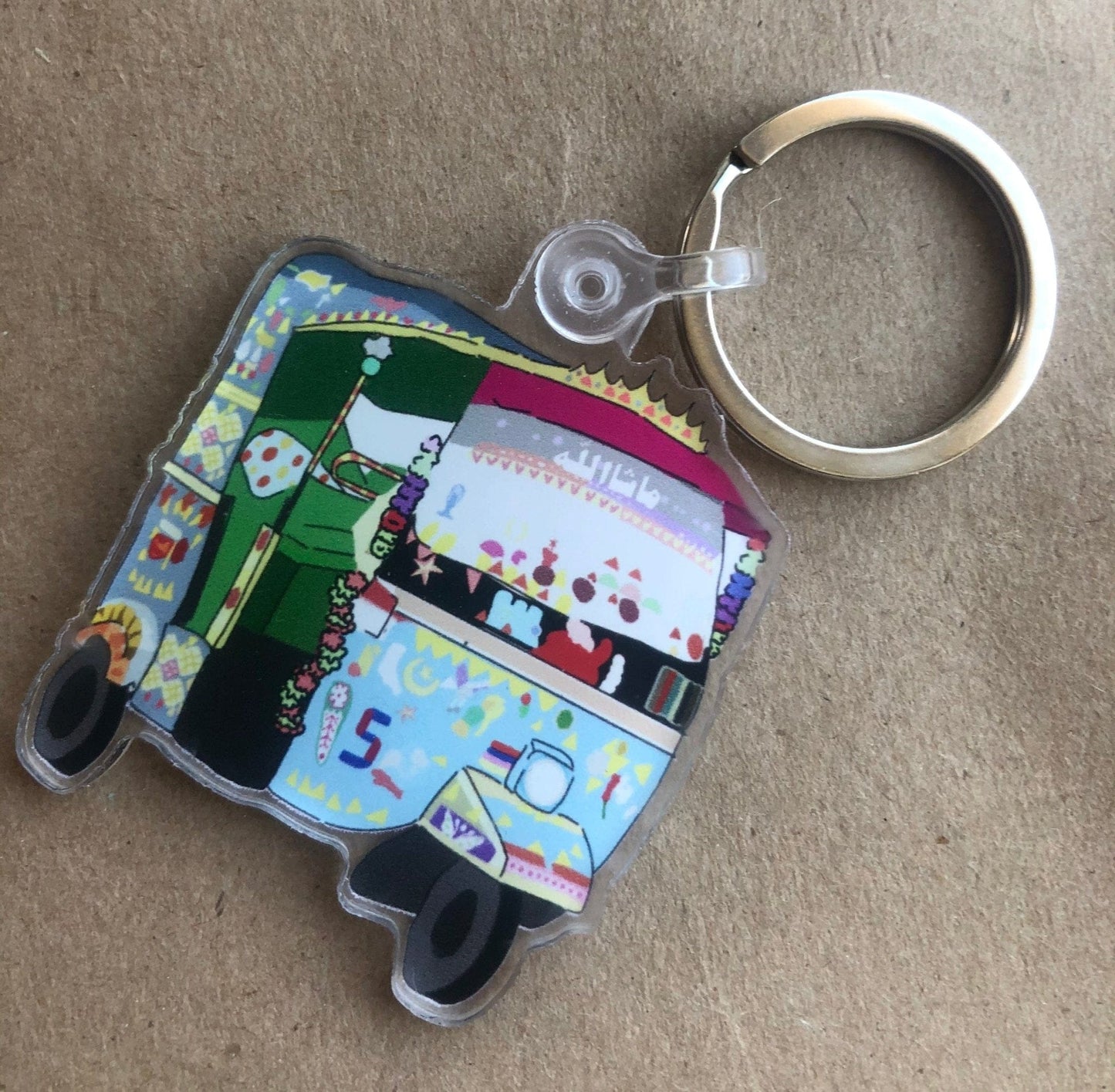 Karachi Rickshaw keychain ,Pakistani truckart - madihacreates