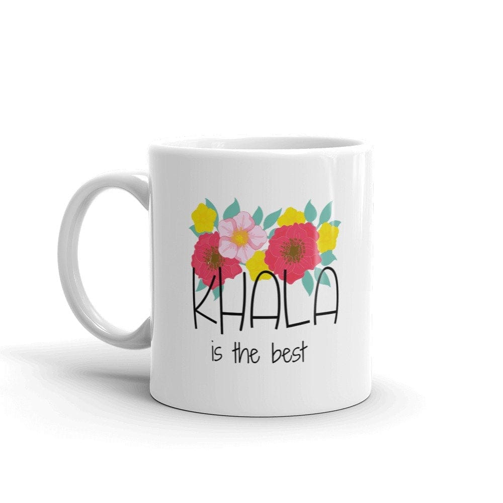 Khala is the best mug, Maternal Aunt gift , khala gift, Beautiful floral design mug - madihacreates