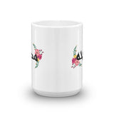 Personalized Arabic Name Mug with Floral art ,Personalized Name Mug,Custom Name Mug, Coffee or tea mug,Floral Art Mug - madihacreates