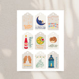 Ramadan Gift tags, Roohafza gift tag, colorful Ramadan gift tags, Nine different designs - madihacreates