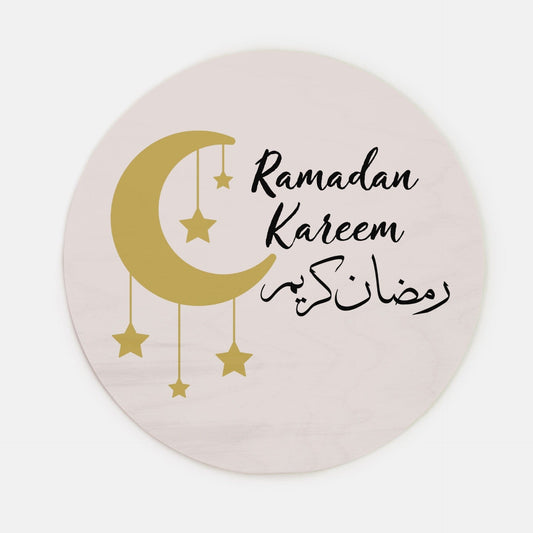 Ramadan Kareem Wood Sign 10" (Round) - madihacreates